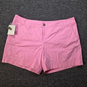 Merona Chino Shorts Women 22W Pink Cotton Stretch Casual Summer Preppy Classic